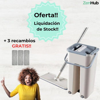 MOPA FREGONA 360º + CUBO AUTOESCURRIBLE +3 RECAMBIOS GRATIS